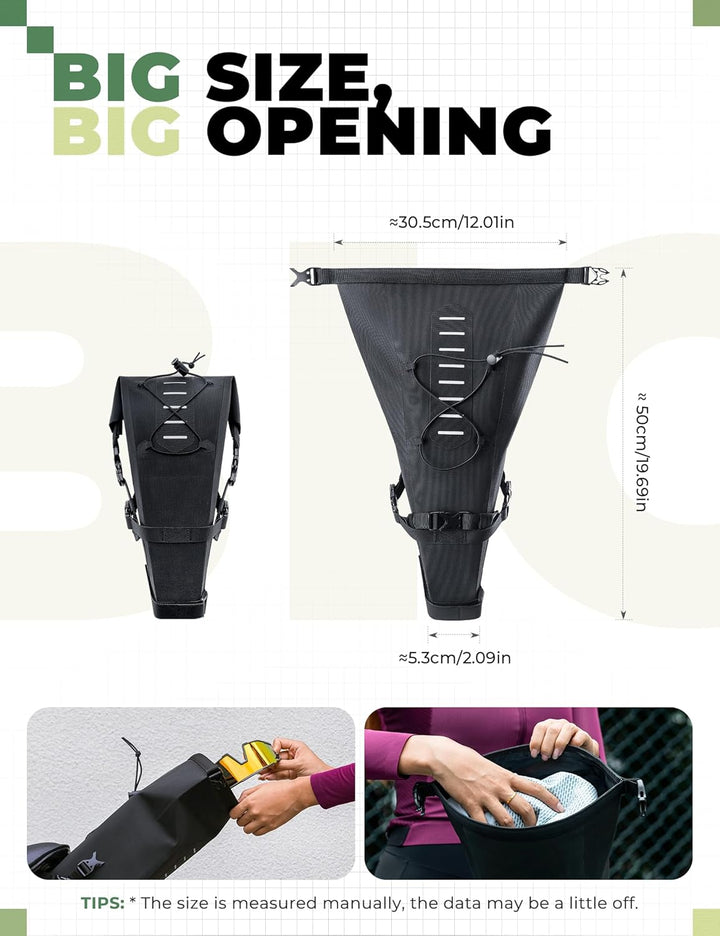 ROCKBROS Satteltasche Bikepacking 3-5L Fahrradtasche 100% Wasserdicht Tasche für Outdoor Radsport Mo