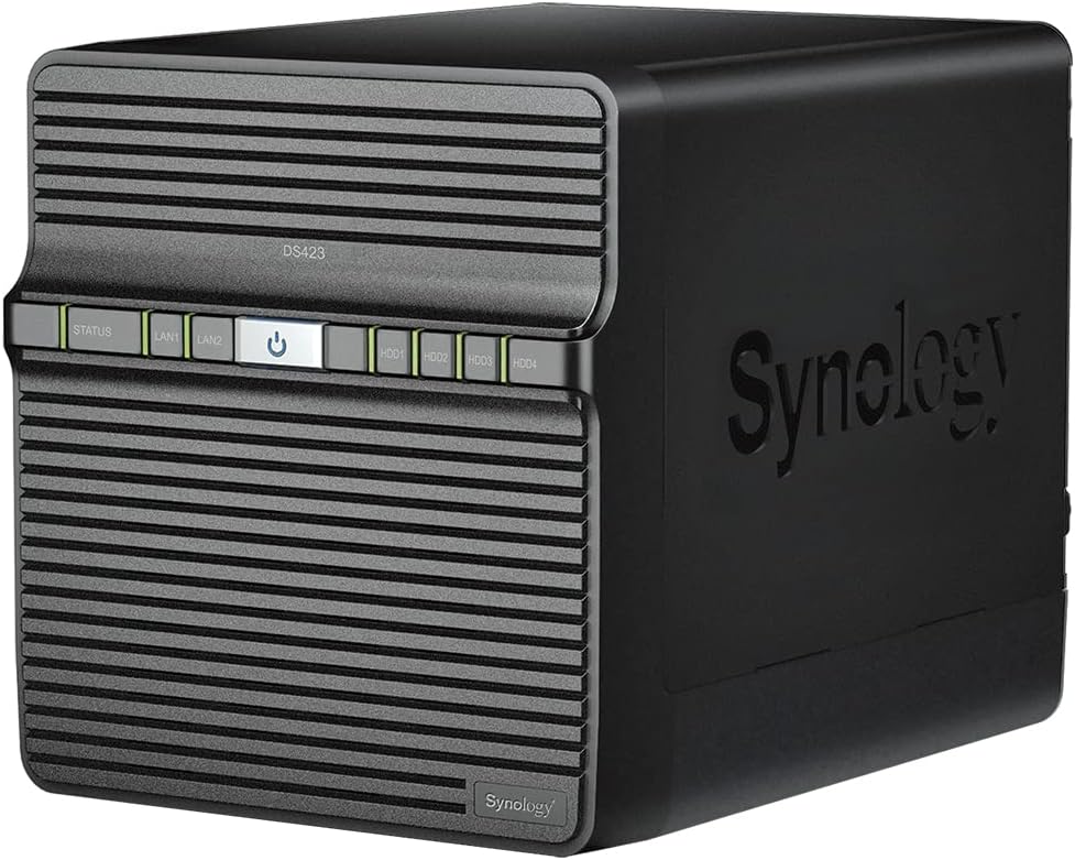 Synology DS423 24 TB 4 Bay Desktop NAS Lösung installiert mit 4 x 6 TB Western Digital Red Plus Lauf