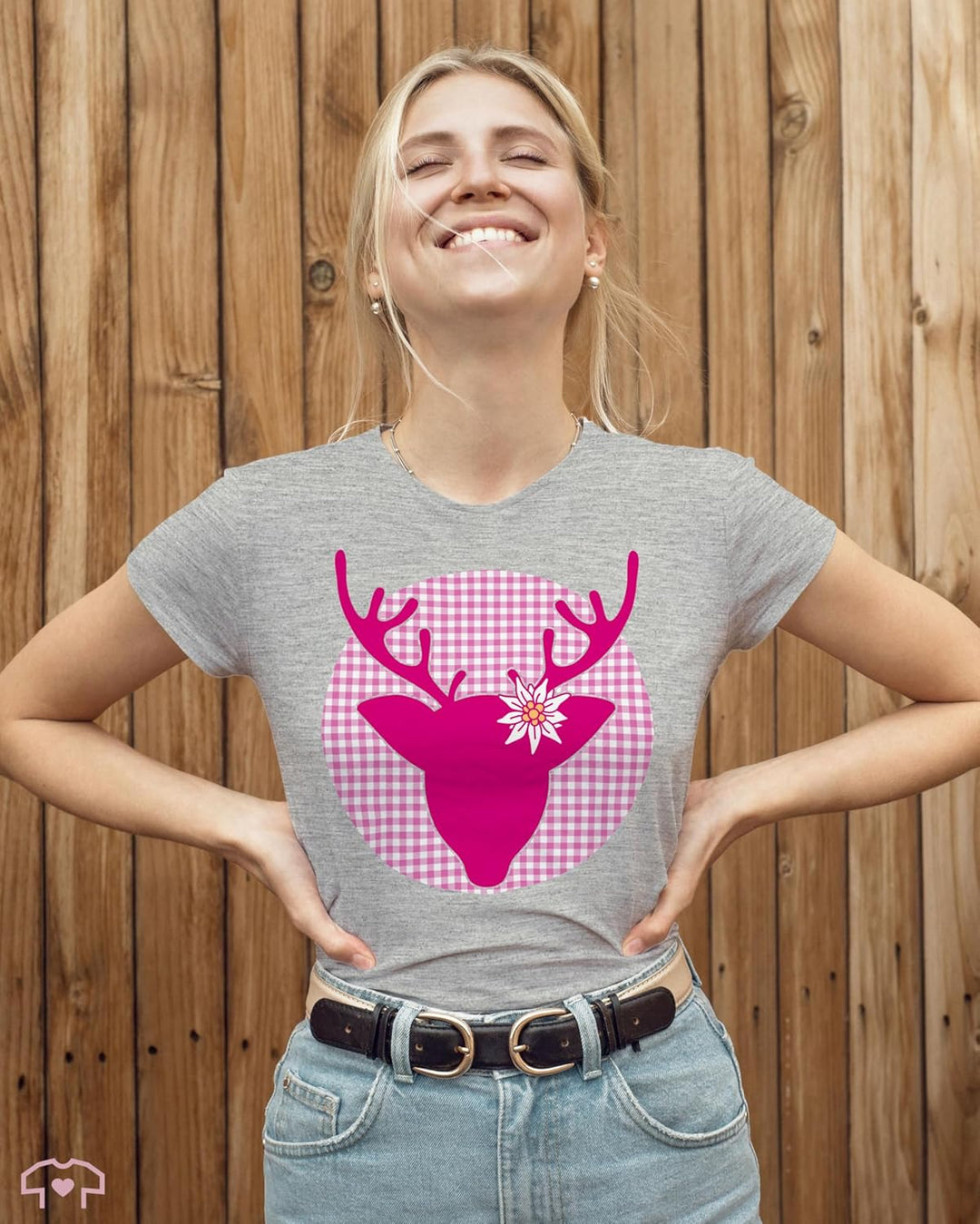 Shirtracer - Shirt Damen - Kompatibel mit Oktoberfest - Hirsch Edelweiss, S