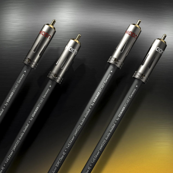 HICON 50cm Stereo NF- Phonokabel SC- Stratos by SOMMER CABLE Referenz- Cinchkabel 0,34 mm² 0,5m - ST