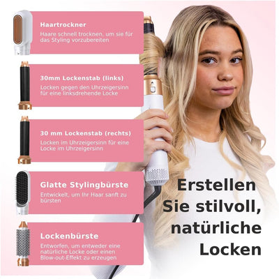 Tru Glow Airstyler, Haarstyler, Glato Airstyler, 5 in 1 Warmluftbürste