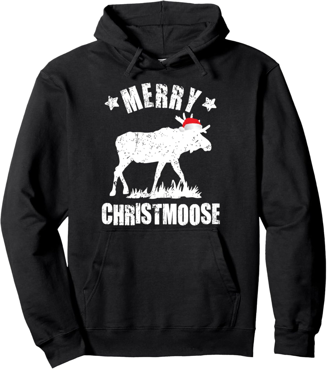 Elch Weihnachten Merry Christmoose Xmas Lustiges Rentier Pullover Hoodie