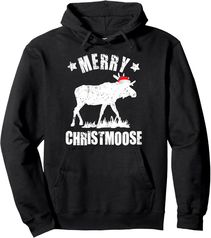 Elch Weihnachten Merry Christmoose Xmas Lustiges Rentier Pullover Hoodie