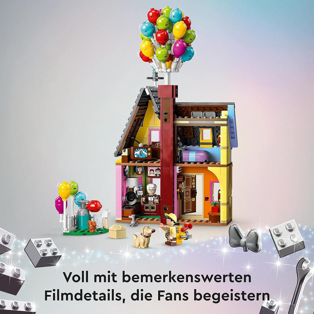 LEGO 43217 Disney and Pixar Carls Haus aus „Oben“, baubares Spielzeug mit Luftballons, Carl, Russell