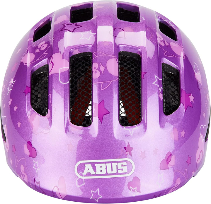 ABUS Kinderhelm Smiley 3.0 - Fahrradhelm mit tiefer Passform, kindergerechten Designs & Platz für ei