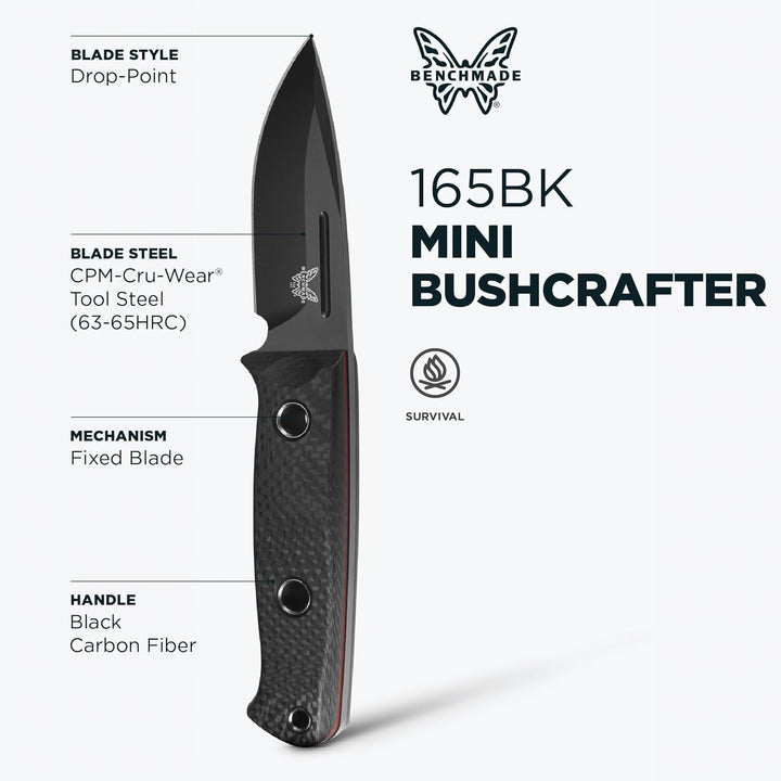 Benchmade Cuchillo Mini Bushcrafter f.carbono CPM-CruWear