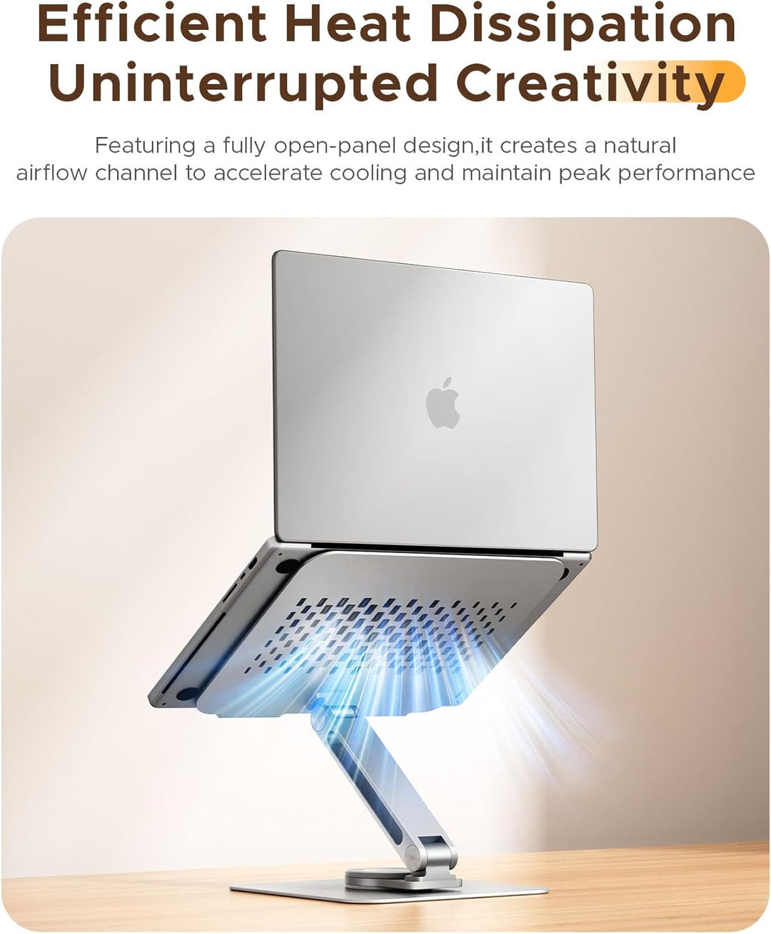 ORICO Laptop Ständer Höhenverstellbar mit 360° Drehsockel, Faltbarer Ergonomischer Notebook Ständer