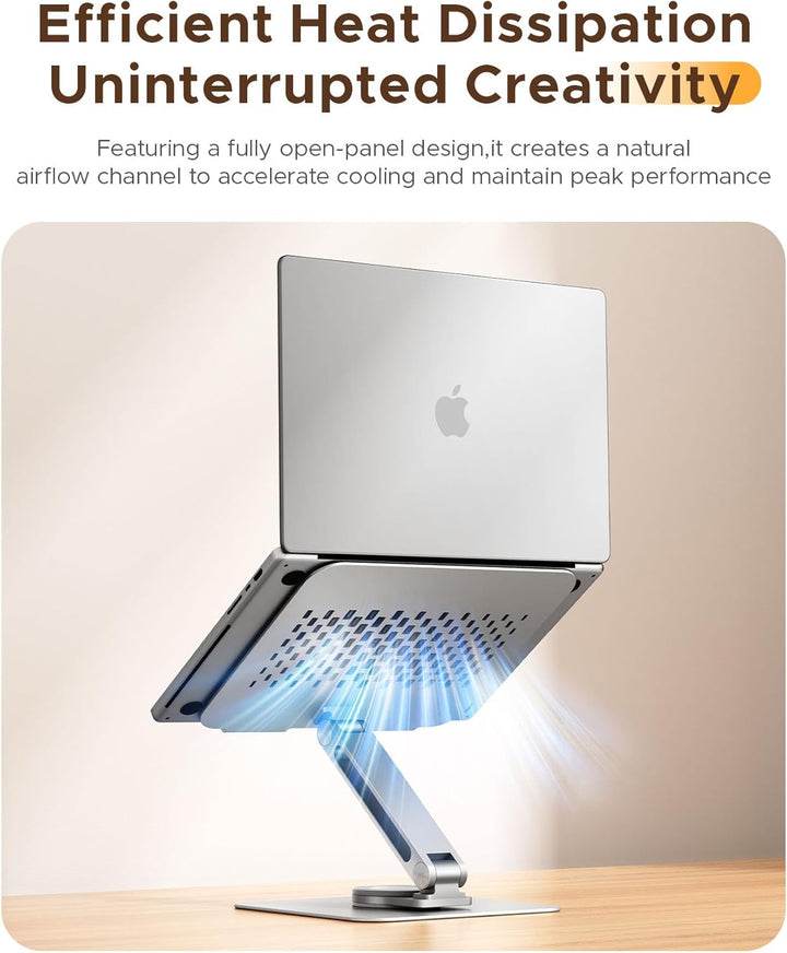 ORICO Laptop Ständer Höhenverstellbar mit 360° Drehsockel, Faltbarer Ergonomischer Notebook Ständer