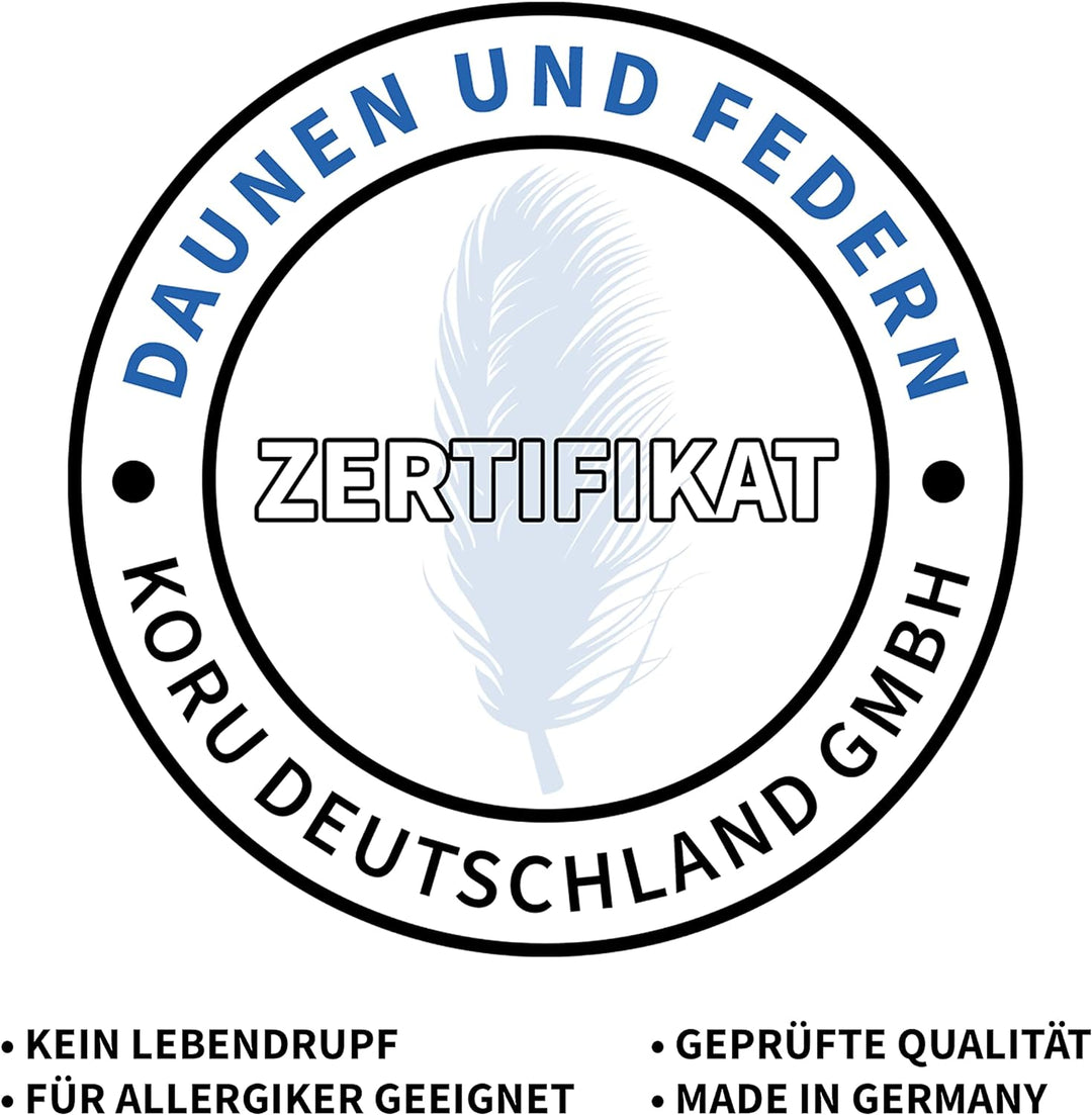 Koru Style Superior Daunen Bettdecke 200x200 cm – 90% Landdaunen / 10% Federn – Winterdecke 200x200