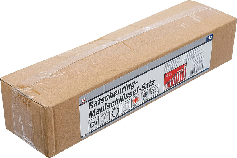 BGS Diy 30012 | Ratschenring-Maulschlüssel-Satz | flexible Köpfe | SW 8 - 32 mm | 13-tlg. 13-tlg. |