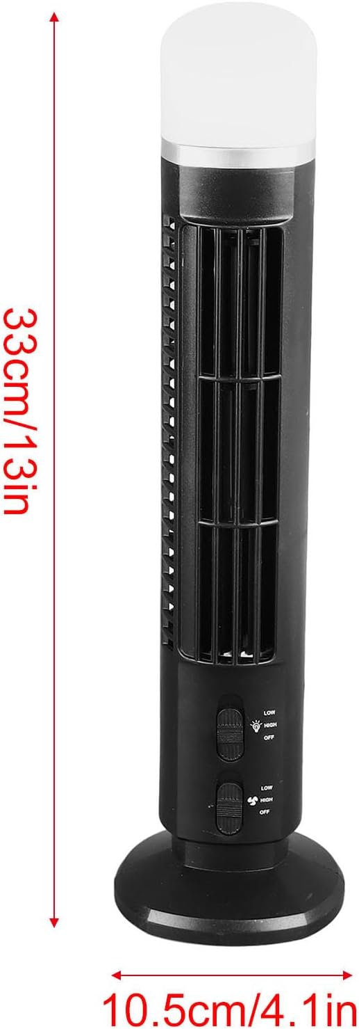 HURRISE Leiser Turmventilator für Schlafzimmer,90° Flügelloser Tower Fan mit 2 Geschwindigkeiten,Osz