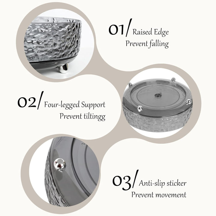CECOLIC Lazy Susan 360° drehbarer Make up Organizer, 28 cm Parfüm Organizer Tablett, drehbarer Hautp