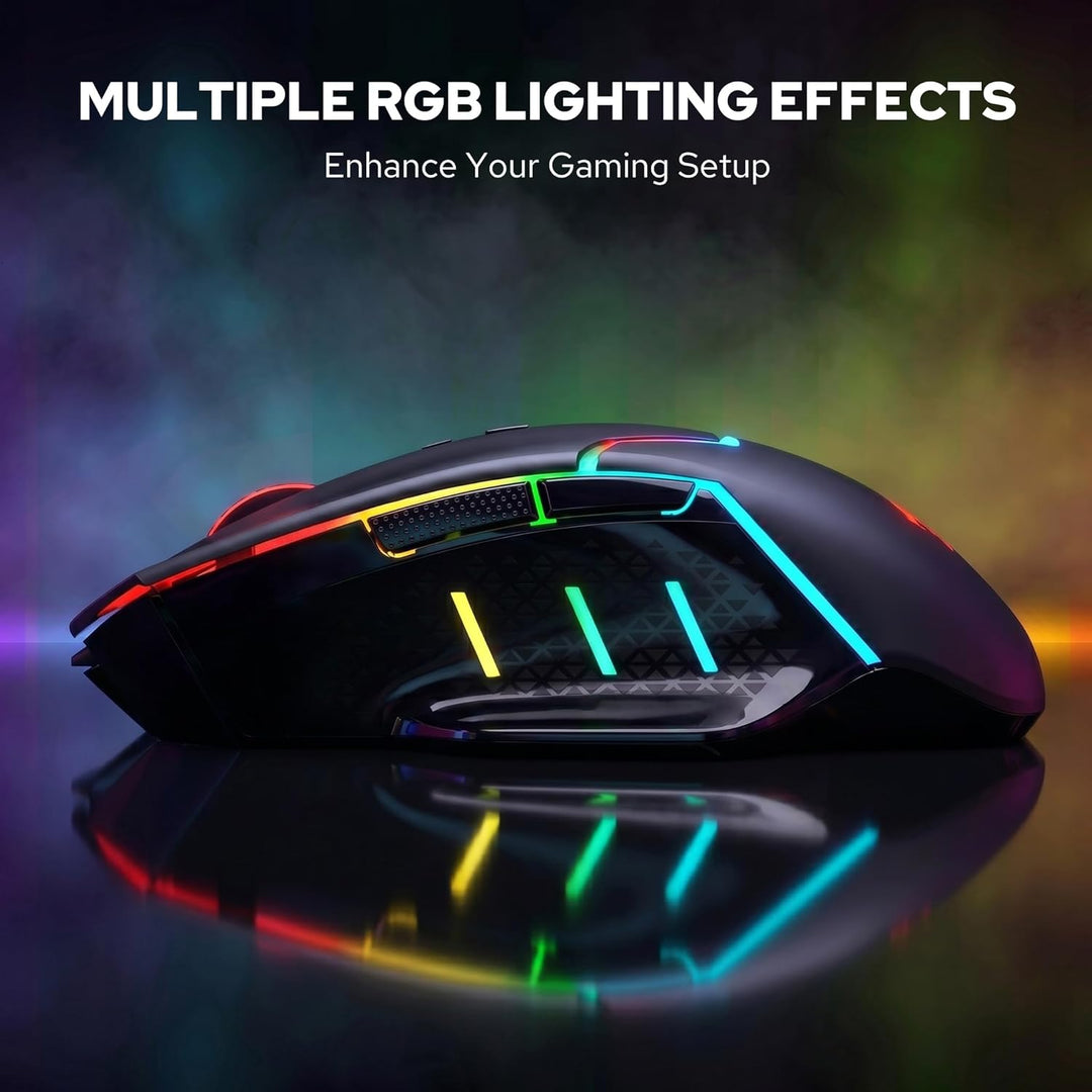 Redragon M690 3-Modus Wireless Gaming Maus 8000 DPI Kabelgebundene/Kabellose Gamer Maus mit Schnellf