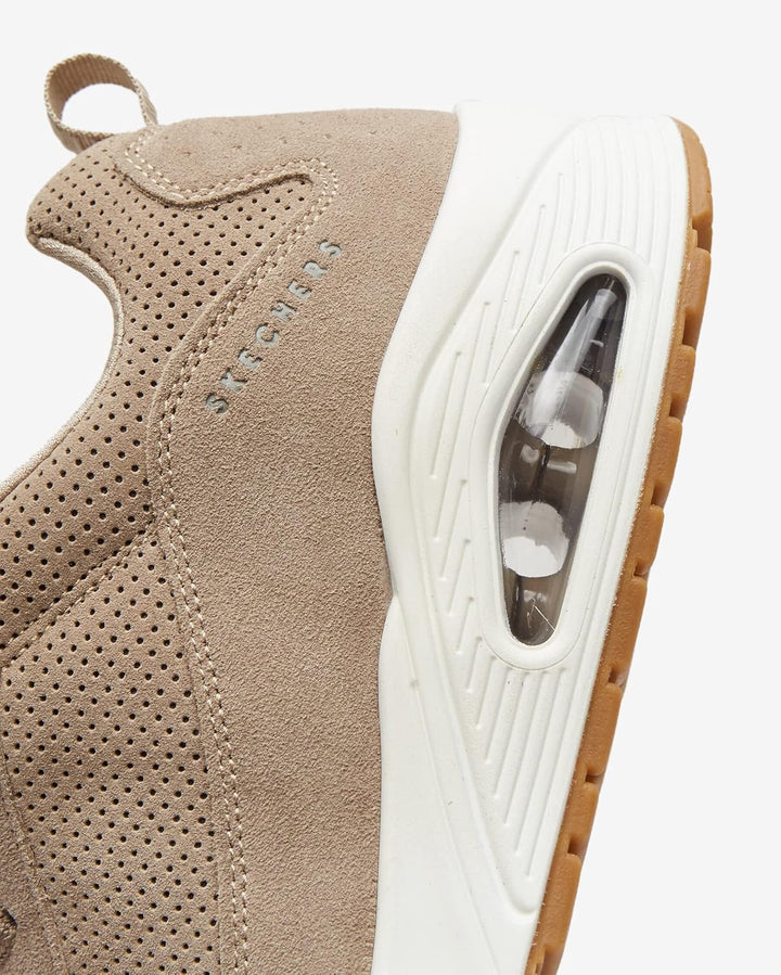 Skechers UNO Stand On Air Herren Turnschuhe 40 EU Taupe Leather Mesh Trim, 40 EU Taupe Leather Mesh