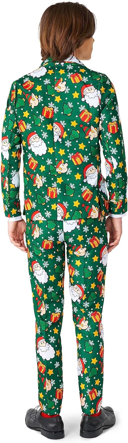 Suitmeister Herren-Weihnachtsanzug - Festlicher Hässlicher Weihnachten-Feiertags-Druck - Inklusive B