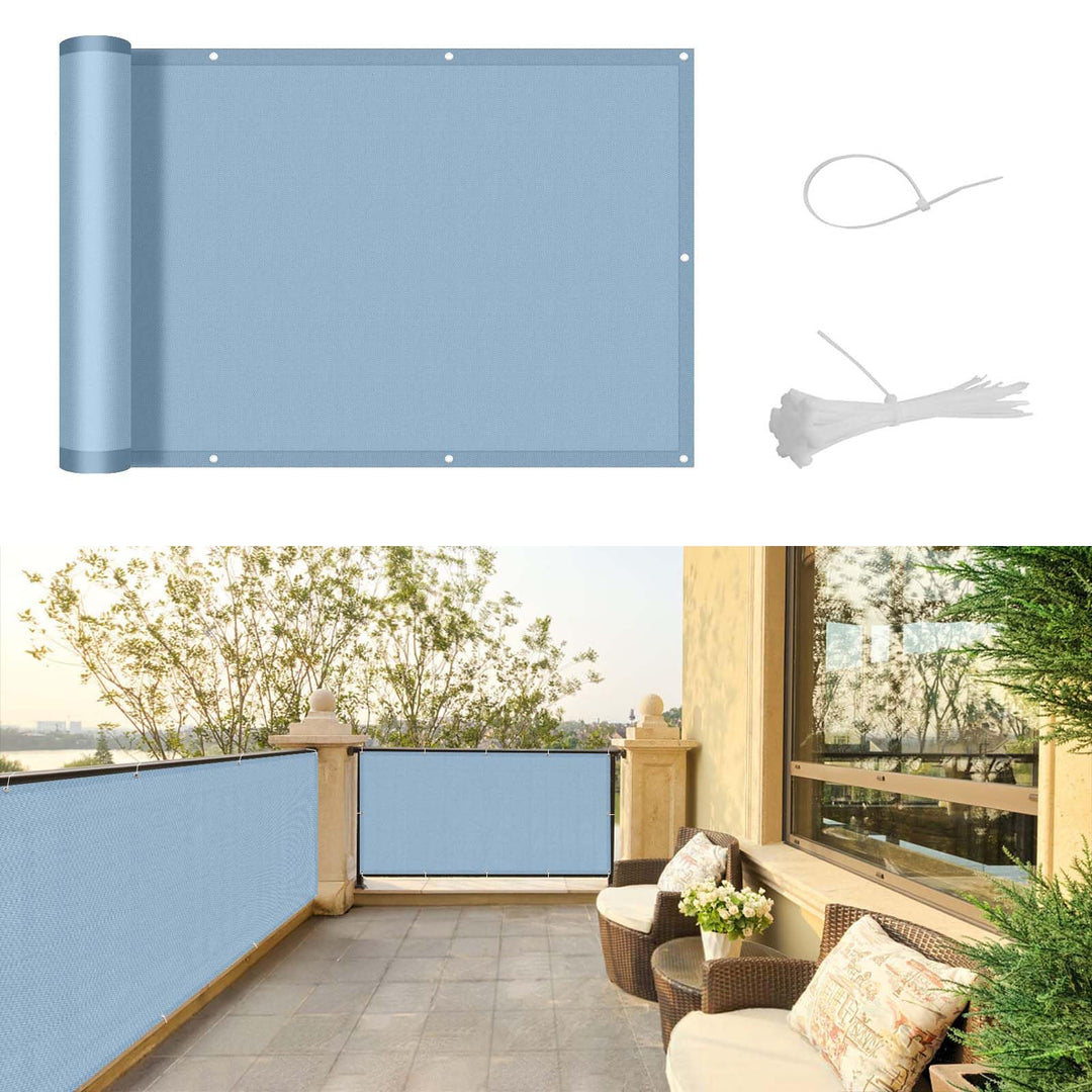 SUNNY GUARD Balkon Sichtschutz Wetterfest 90x500cm Balkonverkleidung Balkonabdeckung Balkonumspannun