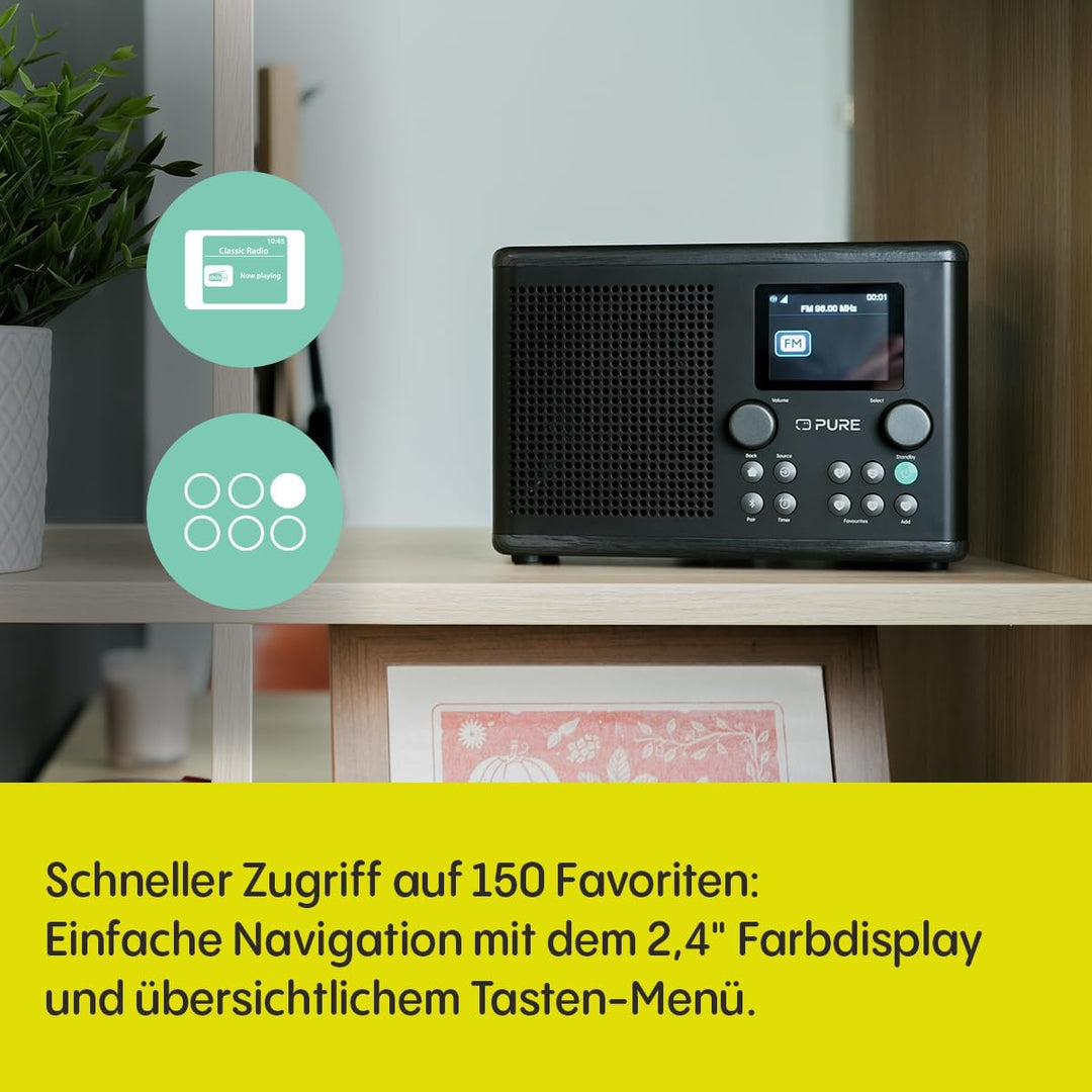Pure Classic H4i – Internetradio mit WLAN, DAB+ & FM, Bluetooth 5.3, USB – 10W Lautsprecher – 2,4" F