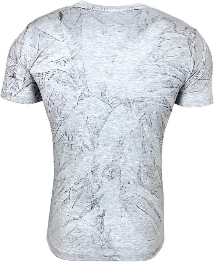 Subliminal Mode Herren-T-Shirt, gewaschen, Vintage, Rundhalsausschnitt, 3D-Druck, kurzärmlig, Grösse