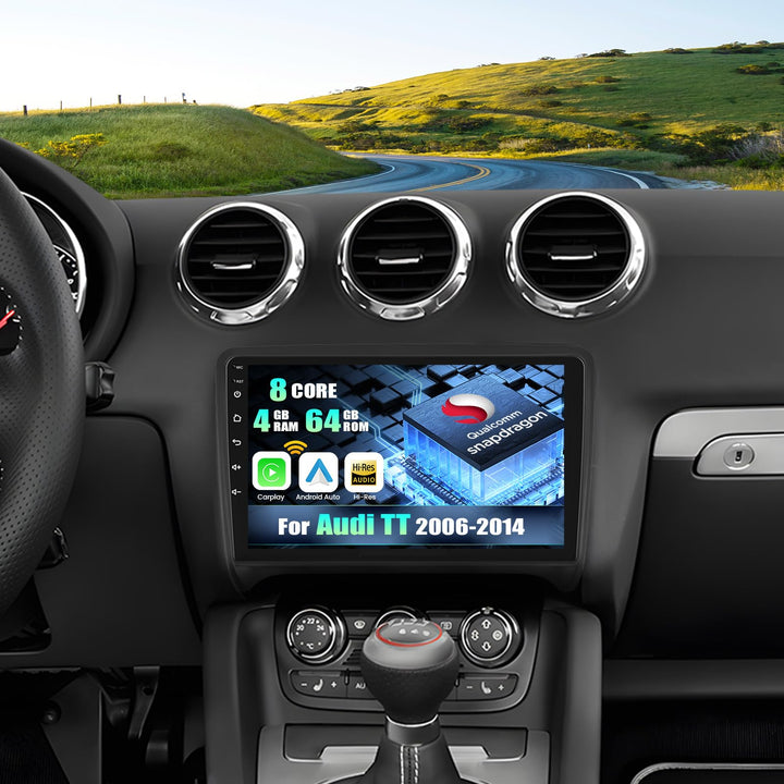 CAMECHO Android 15 Qualcomm Octa Core 4G+64G Autoradio für Audi TT MK2 8J mit Carplay Android Auto N