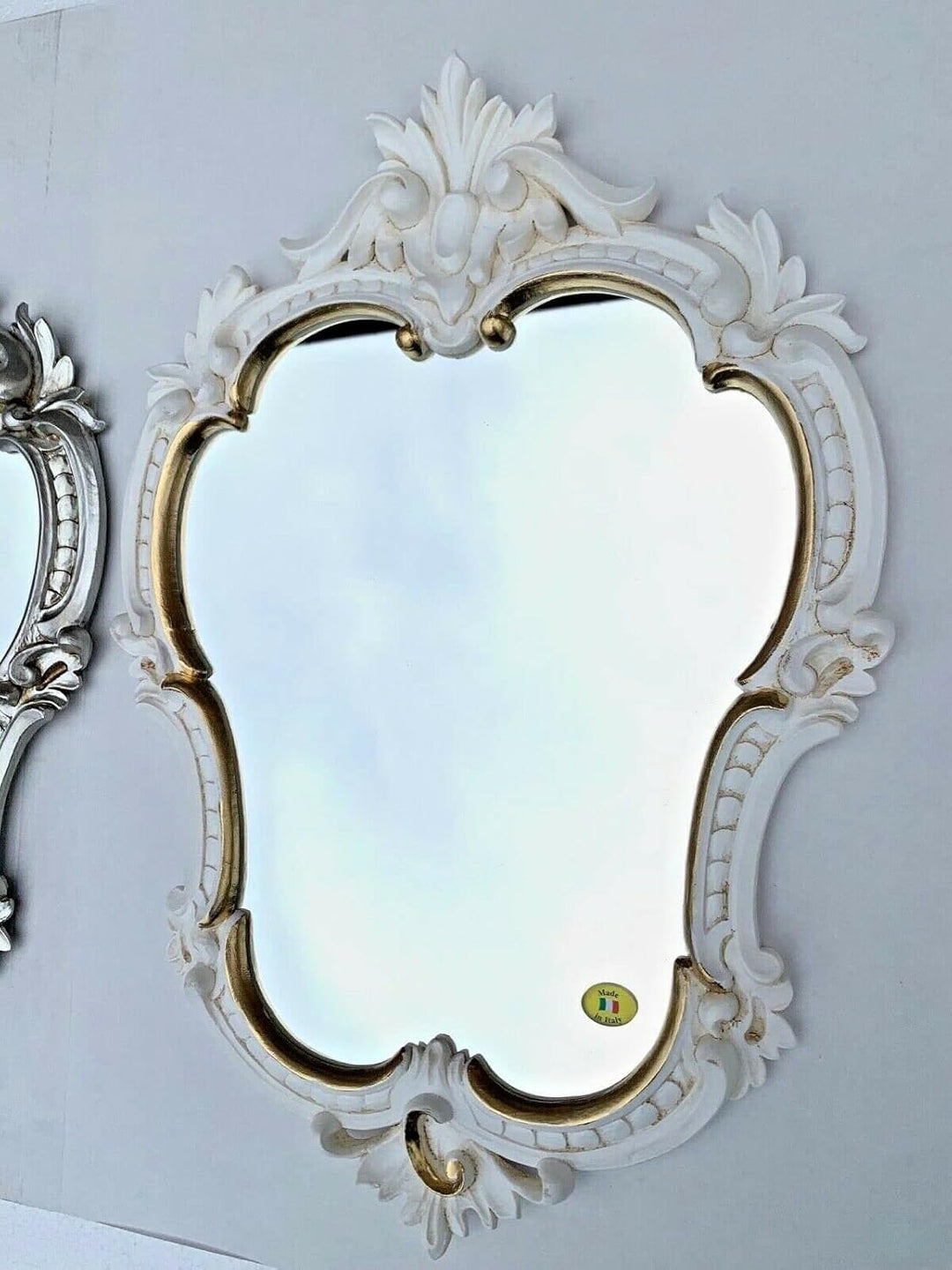 Generisch Wandspiegel Antik Oval Gold Weiss Silber Schwarz Retro Spiegel 50X35 Badspiegel Prunkspieg