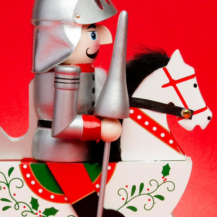 Sikora Serie E grosse XL Nussknacker Reiterlein Weihnachts Deko Figur aus Holz, Farbe/Modell:E01 Sil