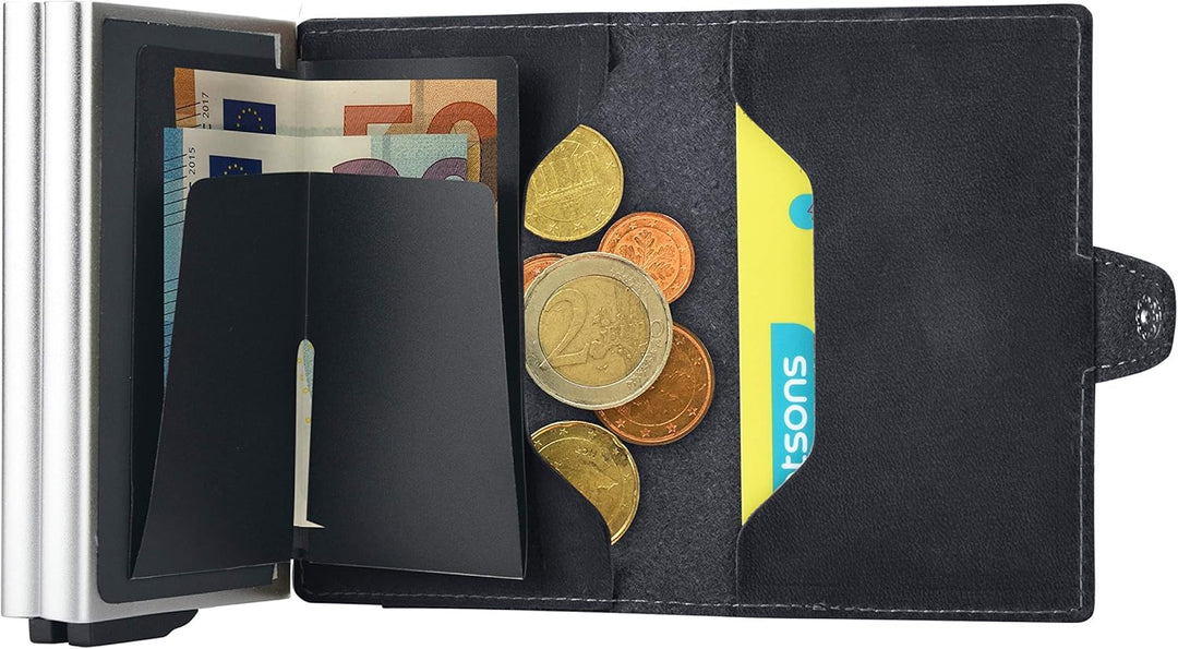 Duo Black Premium Herren Portmonee RFID Schutz Kartenetui Business Geldbörse feinstes A++ Echtleder