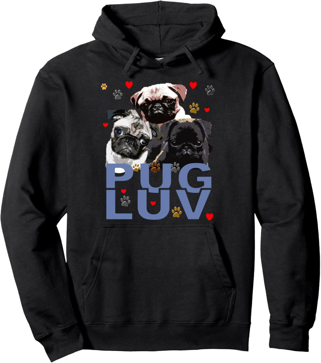 NETTE LUSTIGE PUG DOG PUPPY | PUG LUV T-SHIRT ART Pullover Hoodie