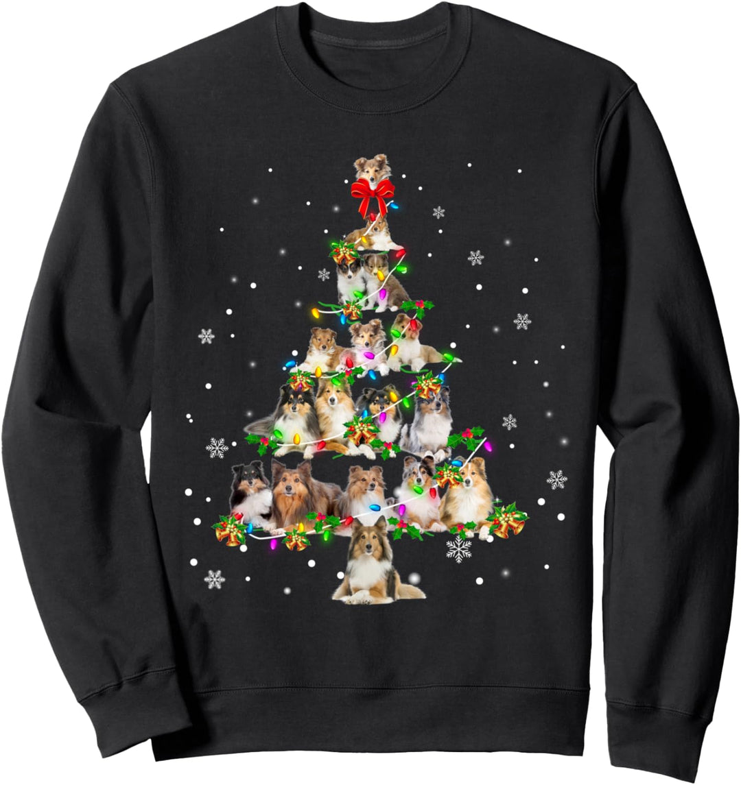 Shelties Christmas Tree X-Mas Gift Sweatshirt