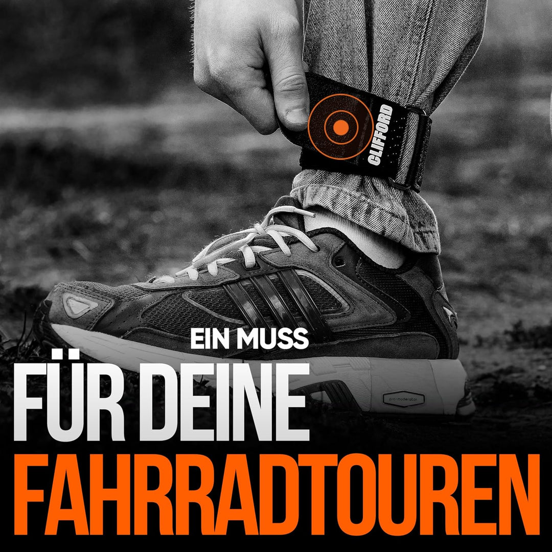 CLIFFORD Elastische Klettbänder I 50mm I Extra Breit I Klettverschluss Band für Hosenklammer Fahrrad