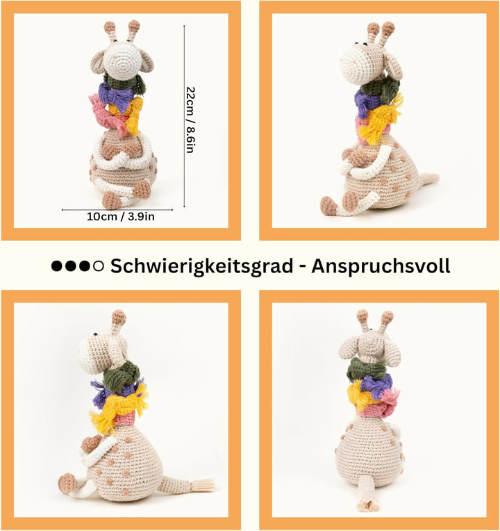 The loop story Häkelset Tiere Giraffe Crochet kit mit Video Kurs (Schritt für Schritt auf Englisch)