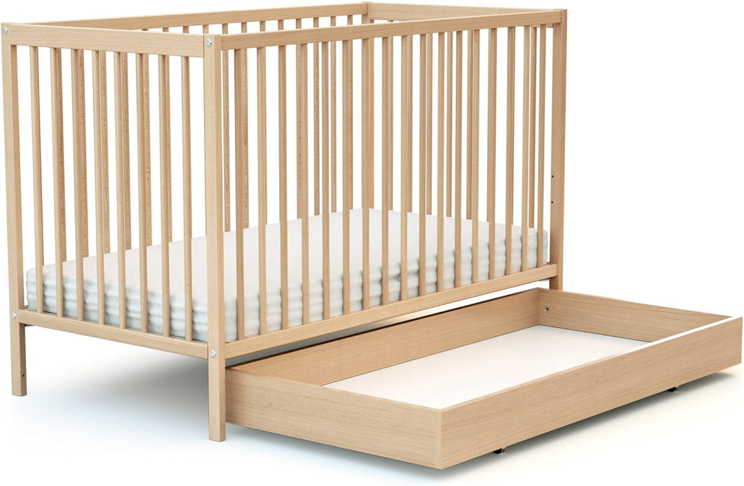 Webaby AT4 - Essentiel Bettschublade Lackierte Buche | Für Babybett 60x120 cm | Universelle Holzschu