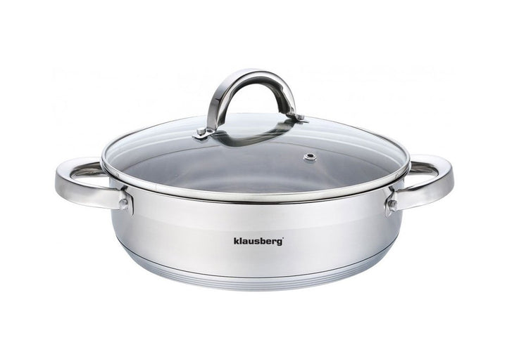 Flach Topf mit Deckel (6l, Ø28cm), 6l, Ø28cm