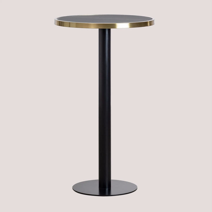 SKLUM Runder Stehtisch aus Steinzeug (Ø60 cm) Amaretto Schwarz Sch., Sch.