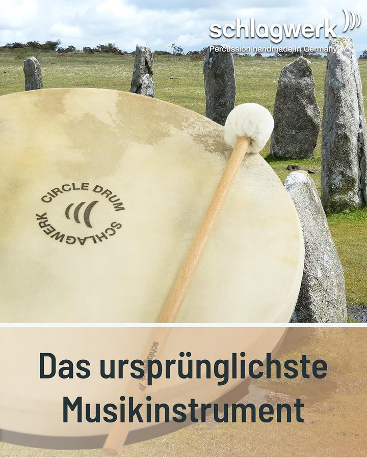 Schlagwerk RTC39 Rahmentrommel Circle Drum -Handtrommel mit Gurt-Haltekreuz - ⌀ ca. 40 cm / 15,5 Zol