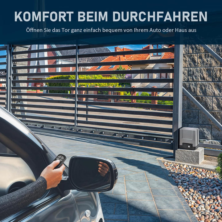 CO-Z Schiebetorantrieb Set bis 600 kg oder 12M Schiebetor Hoftorantrieb 200w Garagentorantrieb mit 2
