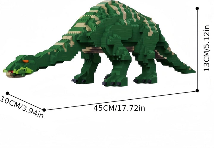 Dinosaurier-Bauset zum Stressabbau: Grüne Tanystropheus-Mikro-Miniblöcke – 45 cm realistischer Trias