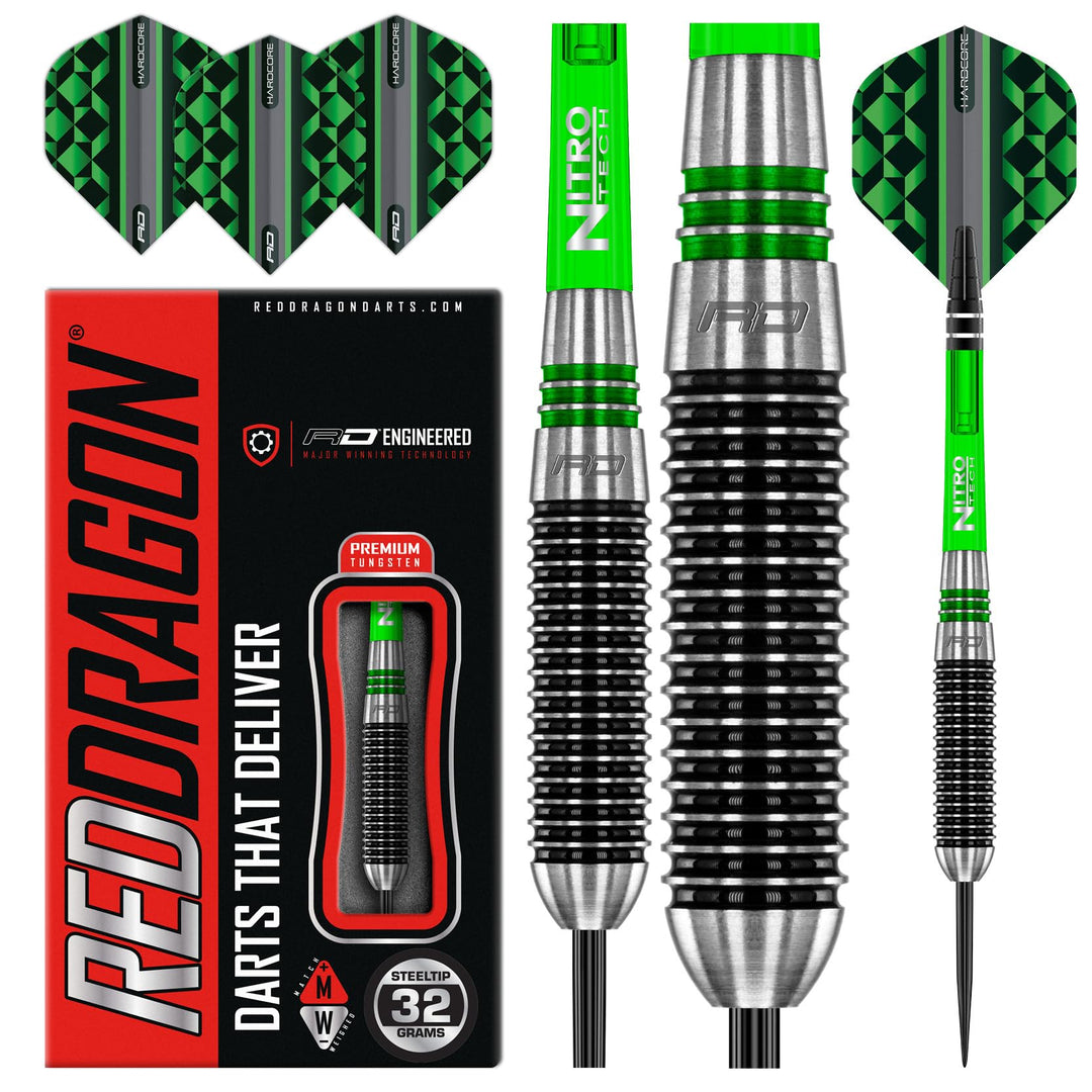 RED DRAGON Titan 2 Tungsten Darts Set with Flights and Stems 32.0 Gramm, 32.0 Gramm