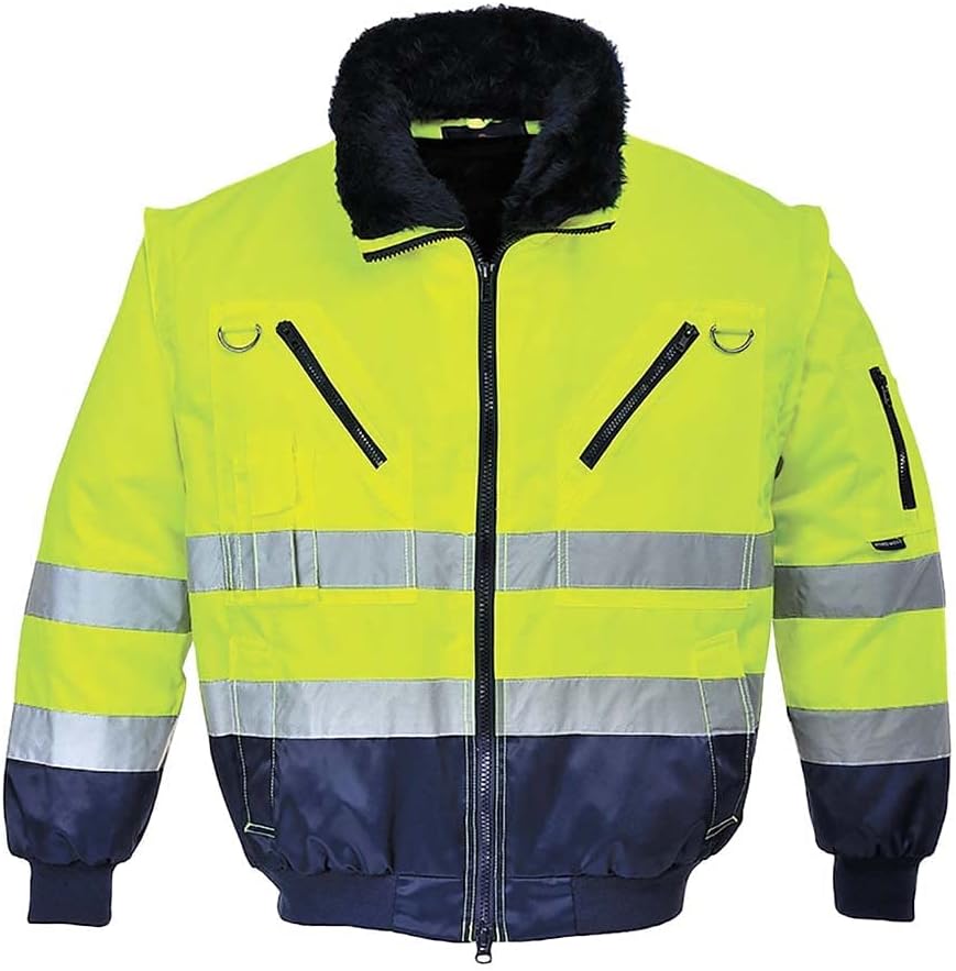 Portwest Hi-Vis Warnschutz 3-in-1 Pilotjacke, Grösse: S, Farbe: Gelb/Marine, PJ50YNRS S gelb / marin