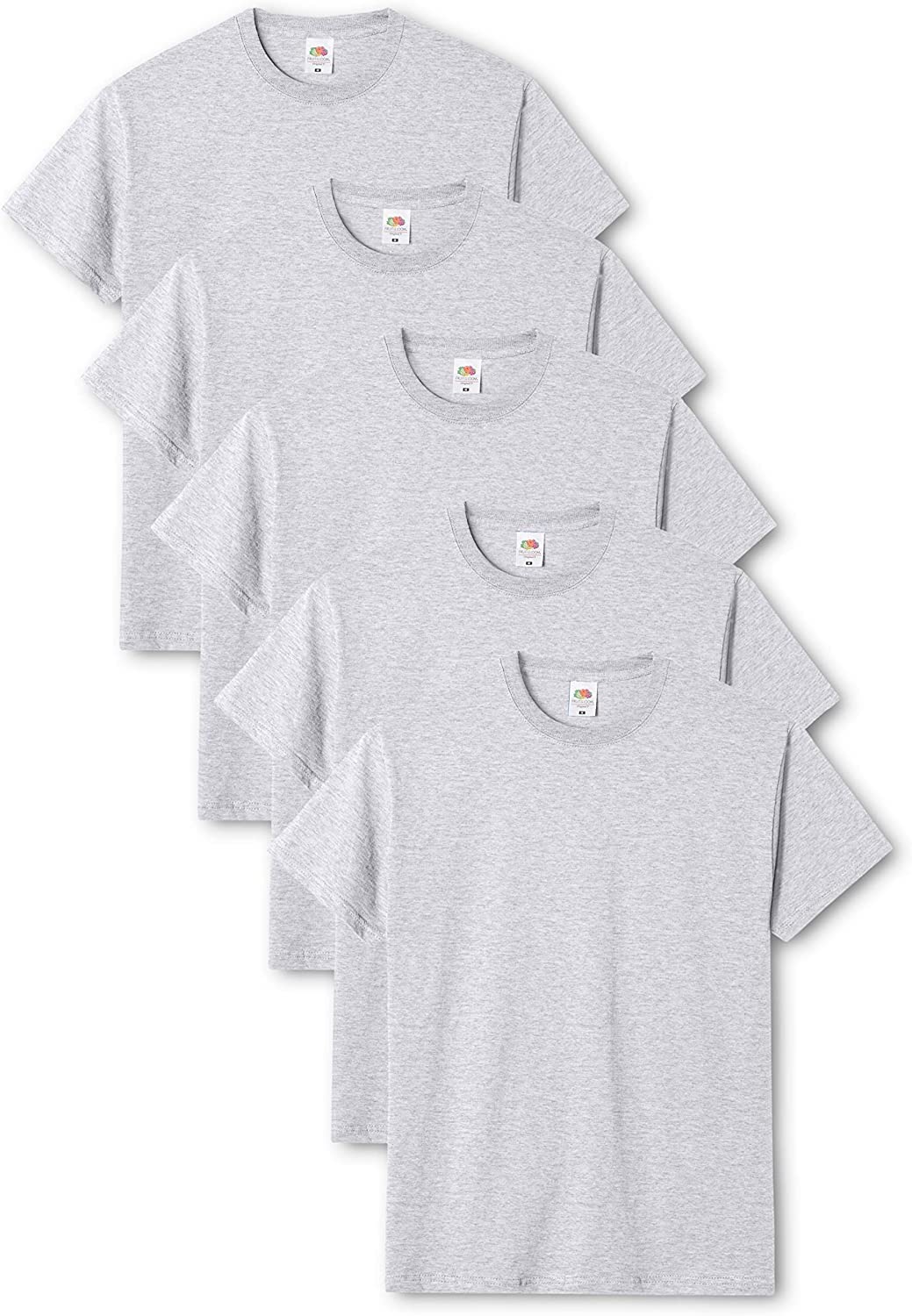 Fruit of the Loom Herren Original T. T-Shirt (5er Pack) S Grau Meliert, S Grau Meliert