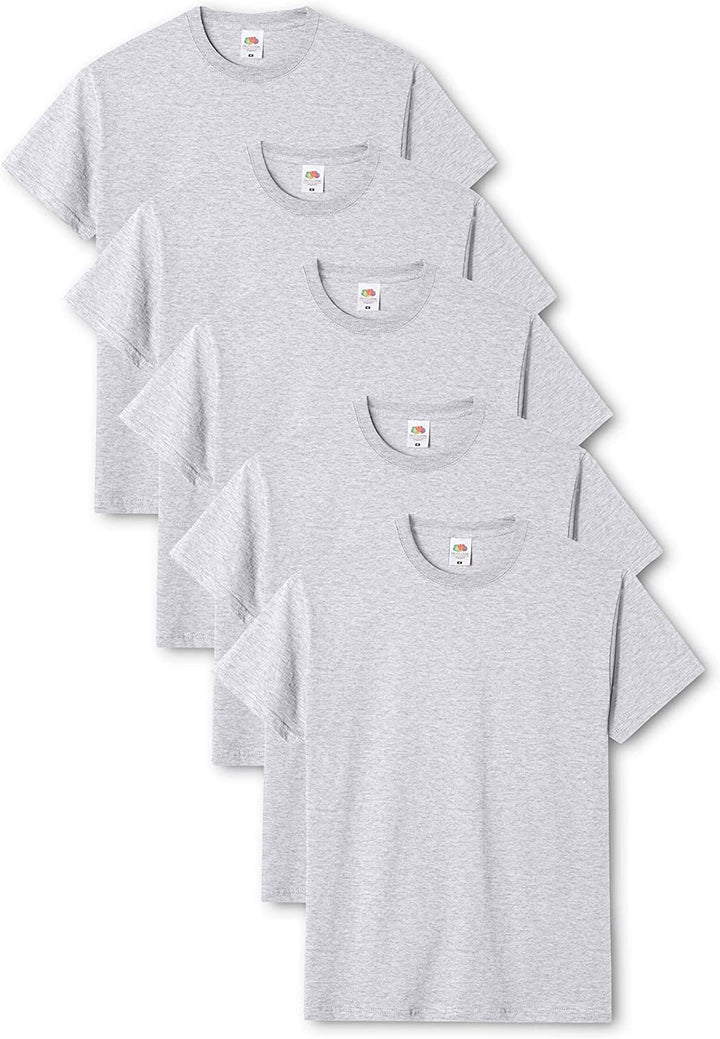 Fruit of the Loom Herren Original T. T-Shirt (5er Pack) S Grau Meliert, S Grau Meliert