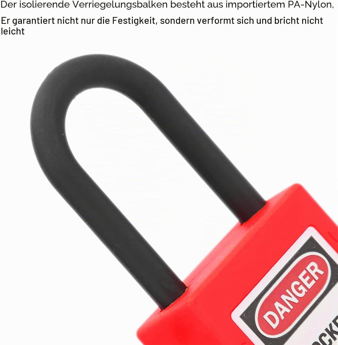 Lockout Vorhängeschloss, 10 Metall Lockout Tagout Schlösser mit 20 Schlüssel Sicherheits Vorhängesch