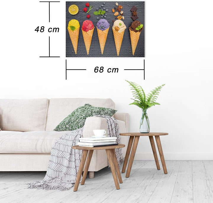 Ulmer Puzzleschmiede - Puzzle „Eiskalte Farben“ - Trendiges 1000 Teile Puzzle mit bunten EIS-Tüten –