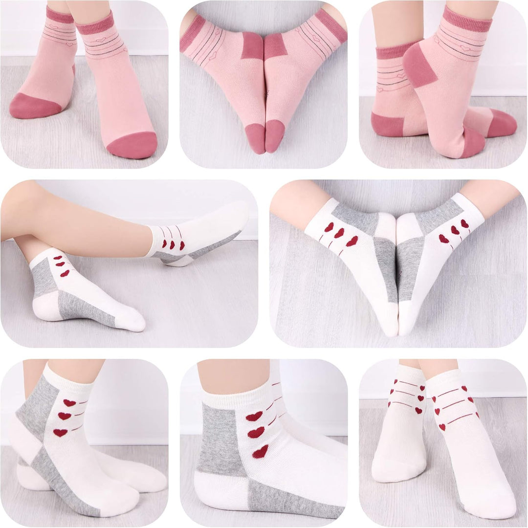L&K-II 10er Kindersocken Mädchen Sneakersocken Baumwolle Mehrfarbig bunt Frühling Herbst 2823 27-30