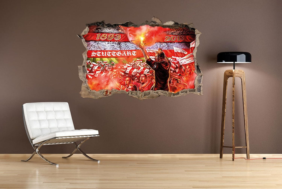 Stuttgart Collage, 3D Wandsticker Format: 92x62cm, Wanddekoration