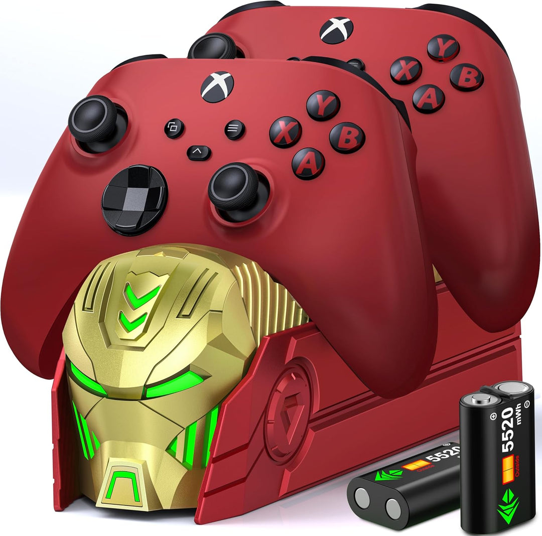 Akku für Xbox One Controller, Xbox Controller Ladestation mit 2 Stück Grosser Kapazität 2550mAh Wied