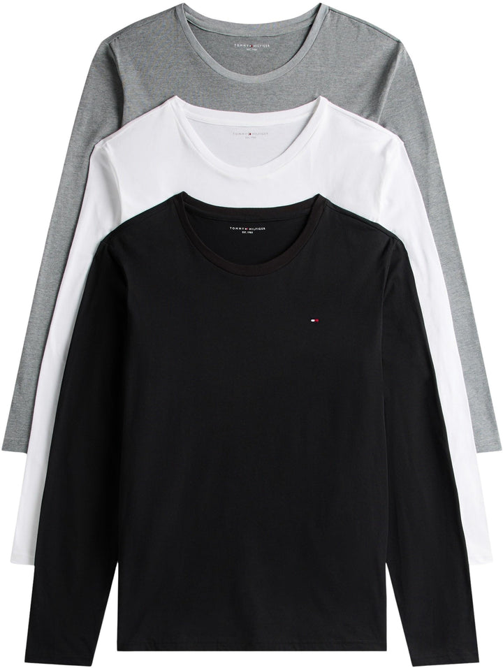 Tommy Hilfiger Herren 3er Pack Langarmshirts Basic XS White (White/Black/Grey Heather), XS White (Wh
