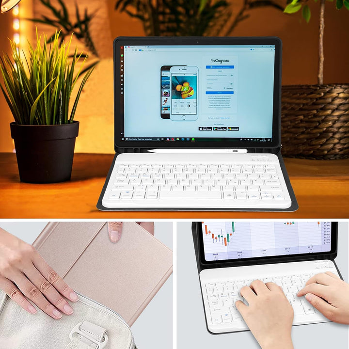 Zabatoco Tastatur Hülle für Samsung Galaxy Tab А9 Plus 2023 11 Zoll [QWERTZ Deutsches], Abnehmbar Ta