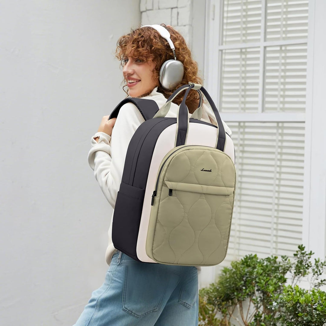 LOVEVOOK Rucksack Damen, Laptop Rucksäcke Schulrucksack Teenager Mädchen, Leicht Puffer Backpack Wom