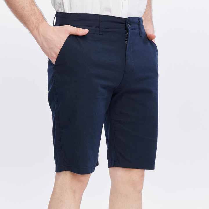 Xact Herren Leinen 23cm Tailored Chino Shorts, Regular Fit 42W Navy, 42W Navy