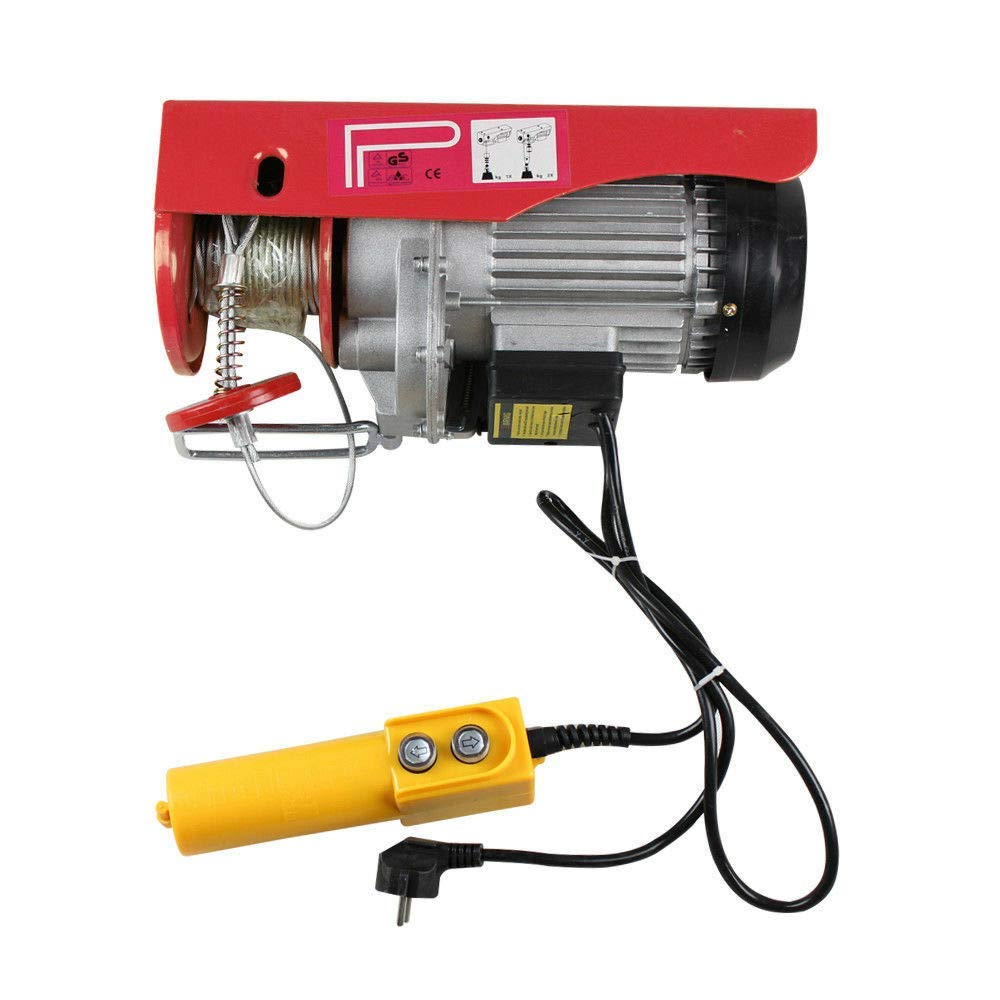 Futchoy Seilwinde Elektrische 400/800 KG Seilhebezug 1450W Winde Kran mit Fernbedienung für Garage 8